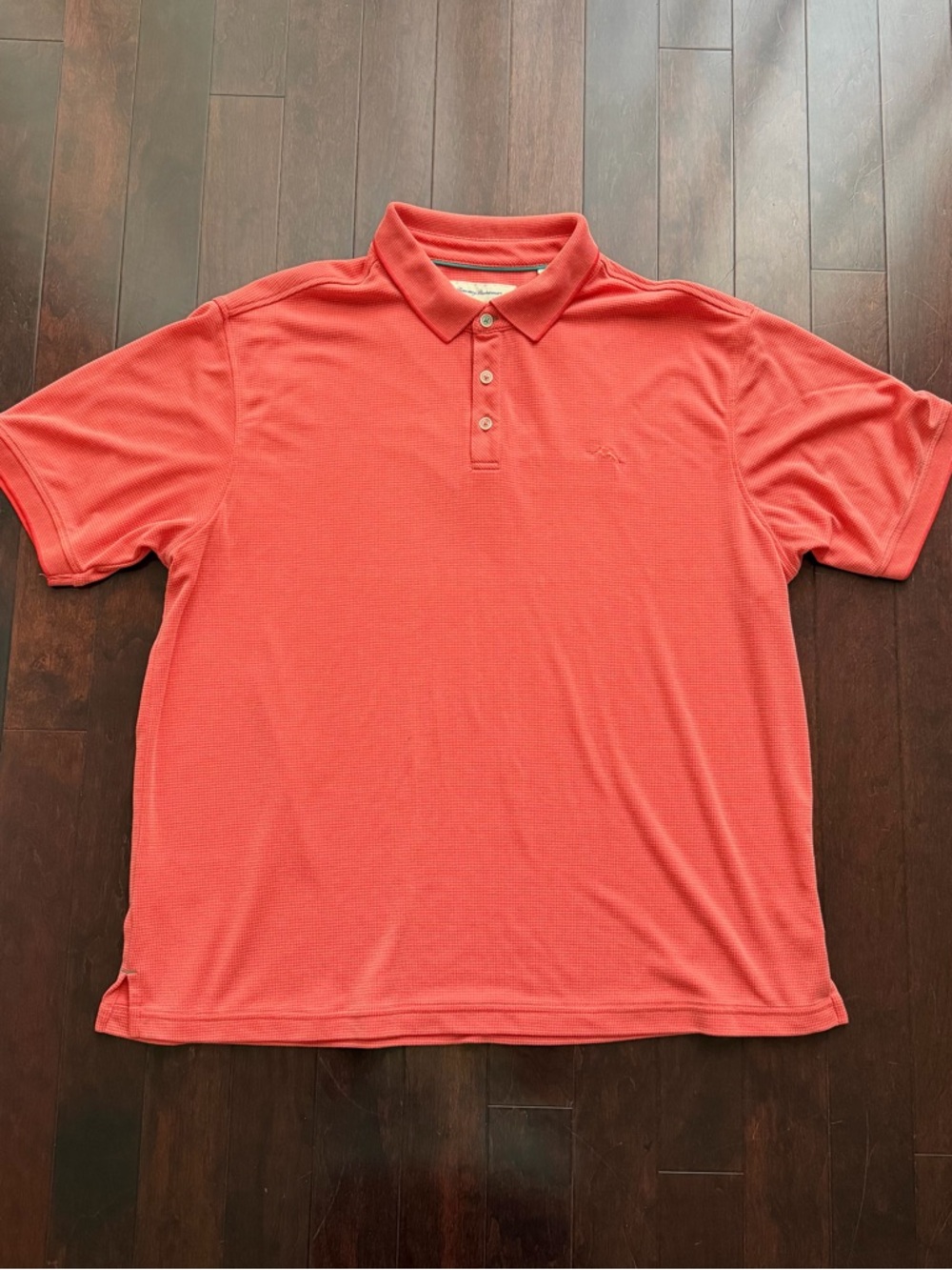 Tommy Bahama Men's Polo Shirt, Size XXL, textured Design Short Sleeve Orange